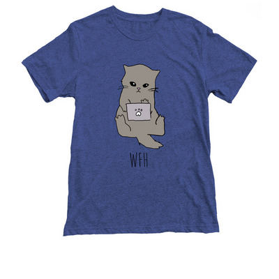 Work From Home, a Vintage Royal Triblend Unisex Tee