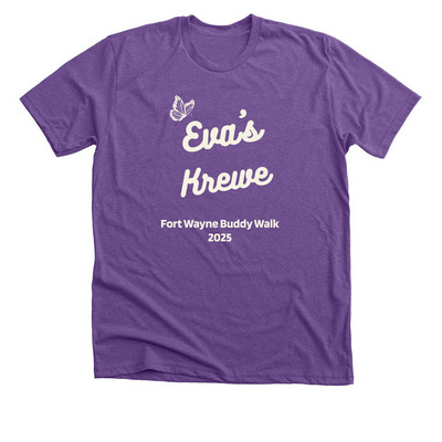 Join Eva's Krewe!, a Heather Team Purple Premium Unisex Tee