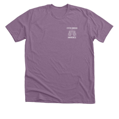 Owen and Millie Kate CF Awareness&nbsp;, a Heather Purple Premium Unisex Tee