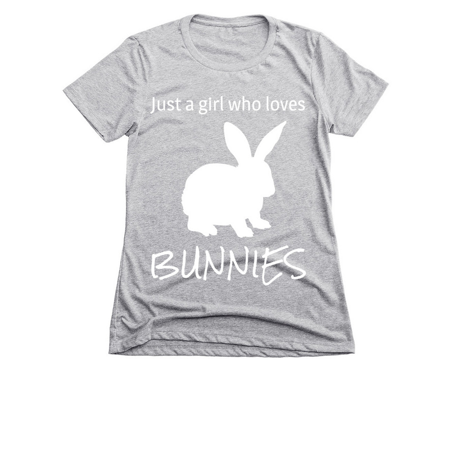 Just A Girl Who Loves Bunnies, a Dark Heather Grey Women's Slim Fit Tee