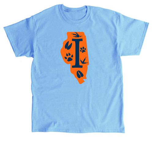 Foot Prints in Illinois 2.0, a Carolina Blue Classic Unisex Tee
