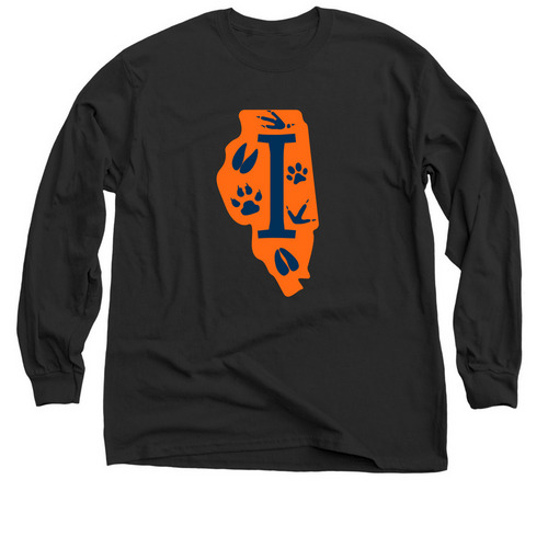Foot Prints in Illinois 2.0, a Black Classic Long Sleeve Tee