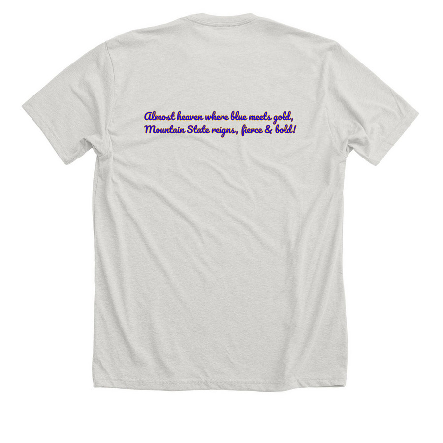Almost Heaven, a Heather Cement Premium Unisex Tee (back-view)