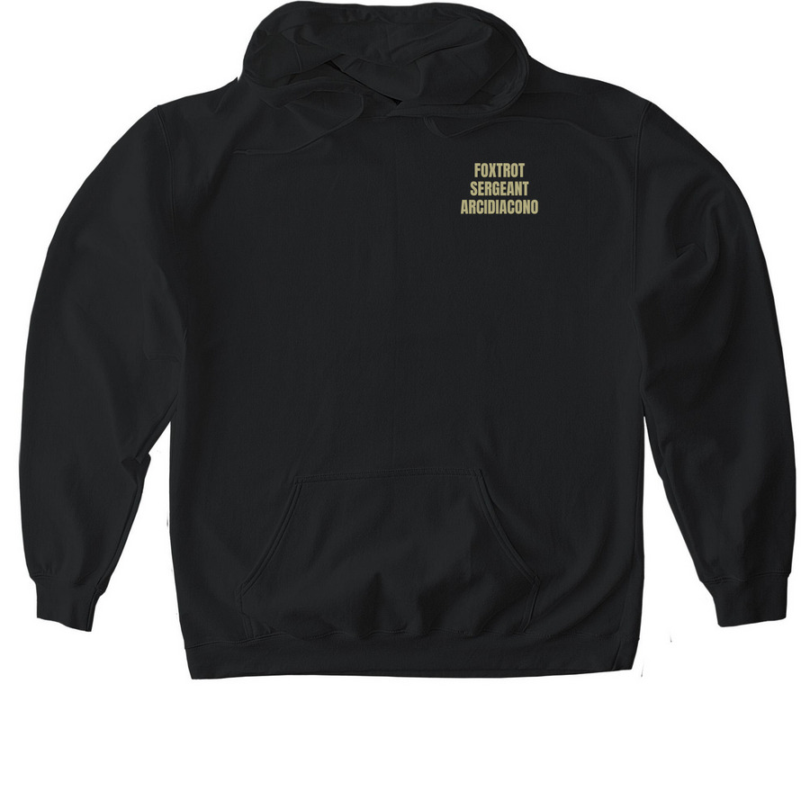 ARCIDIACONO, a Black Gildan Softstyle Pullover Hoodie