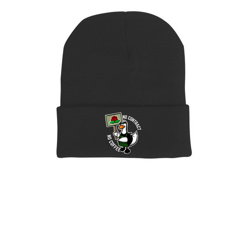 Starducks, a Black Printed Cuffed Beanie