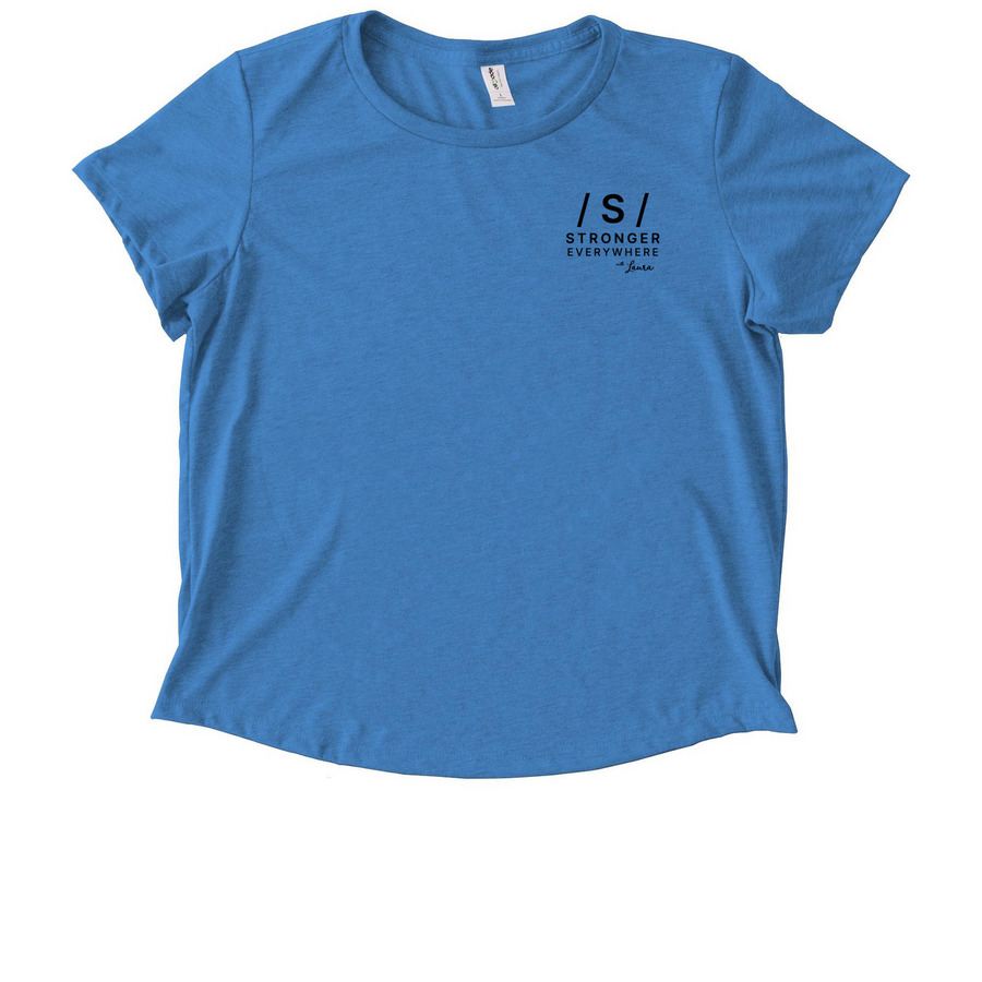 Strong Back | Joyful Heart | Focused Mind, a Azure Blue Allmade Eco Triblend Women?s Scoop Neck Tee