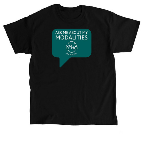 Ask Me About My Modalities, a Black Classic Unisex Tee