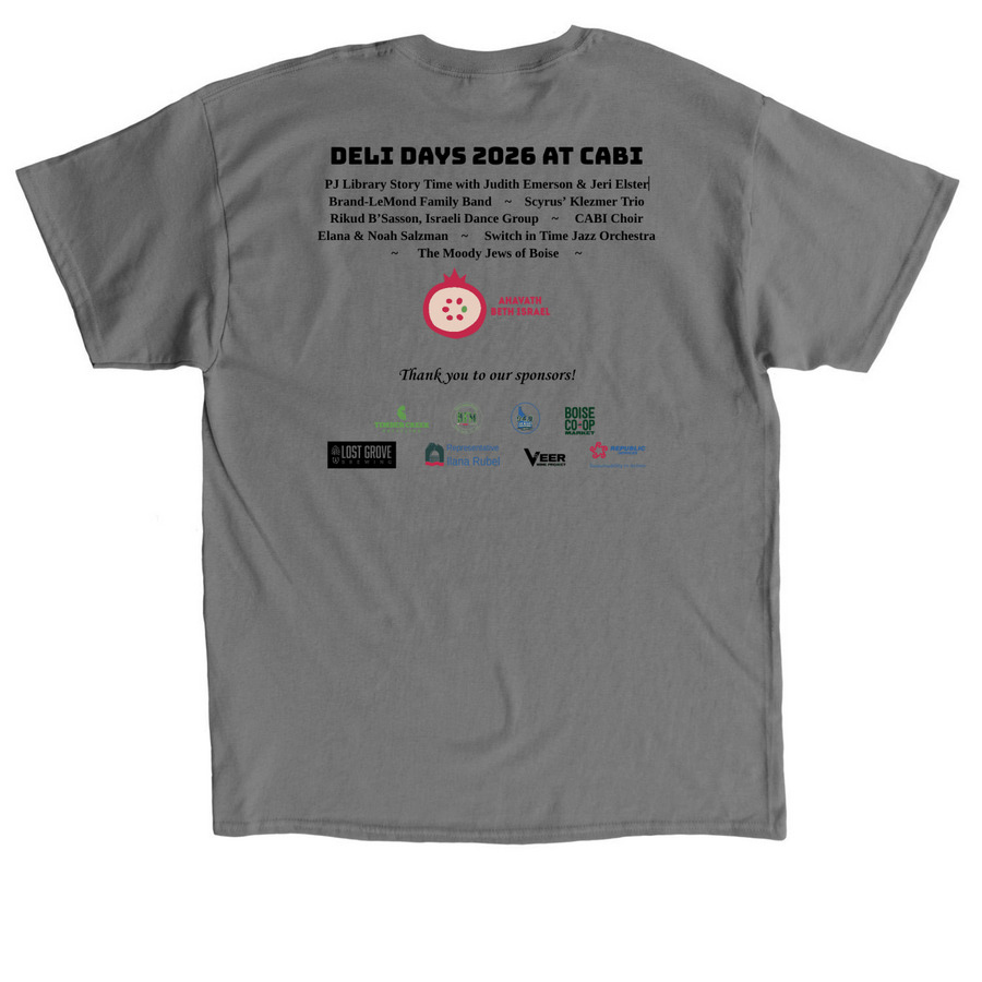 CABI's Deli Days T-Shirt Store, a Charcoal Classic Unisex Tee (back-view)