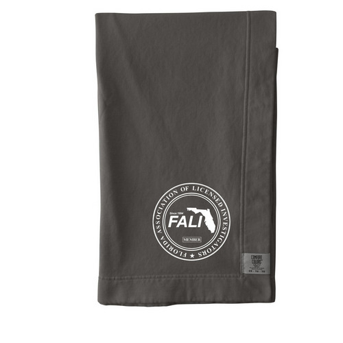 FALI White logo, a Pepper Comfort Colors Blanket