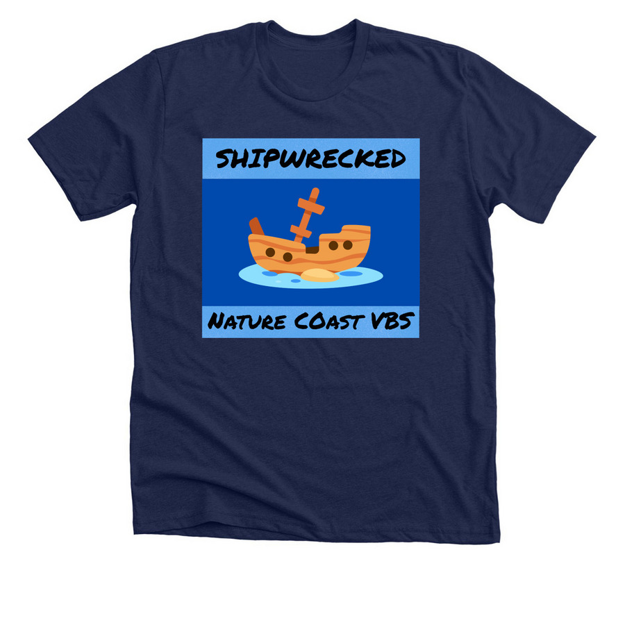Shipwrecked VBS Merch, a Solid Navy Blend Premium Unisex Tee