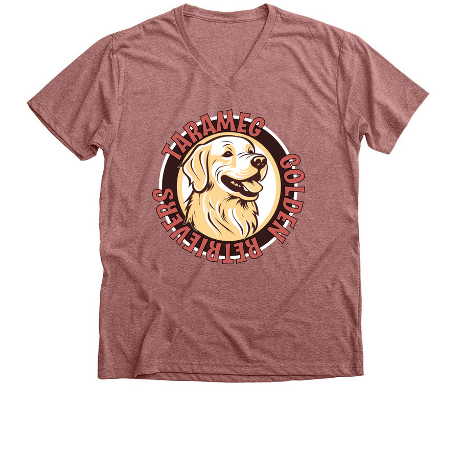 Tarameg Round Logo with Back Quote II, a Heather Mauve Premium V-Neck Tee