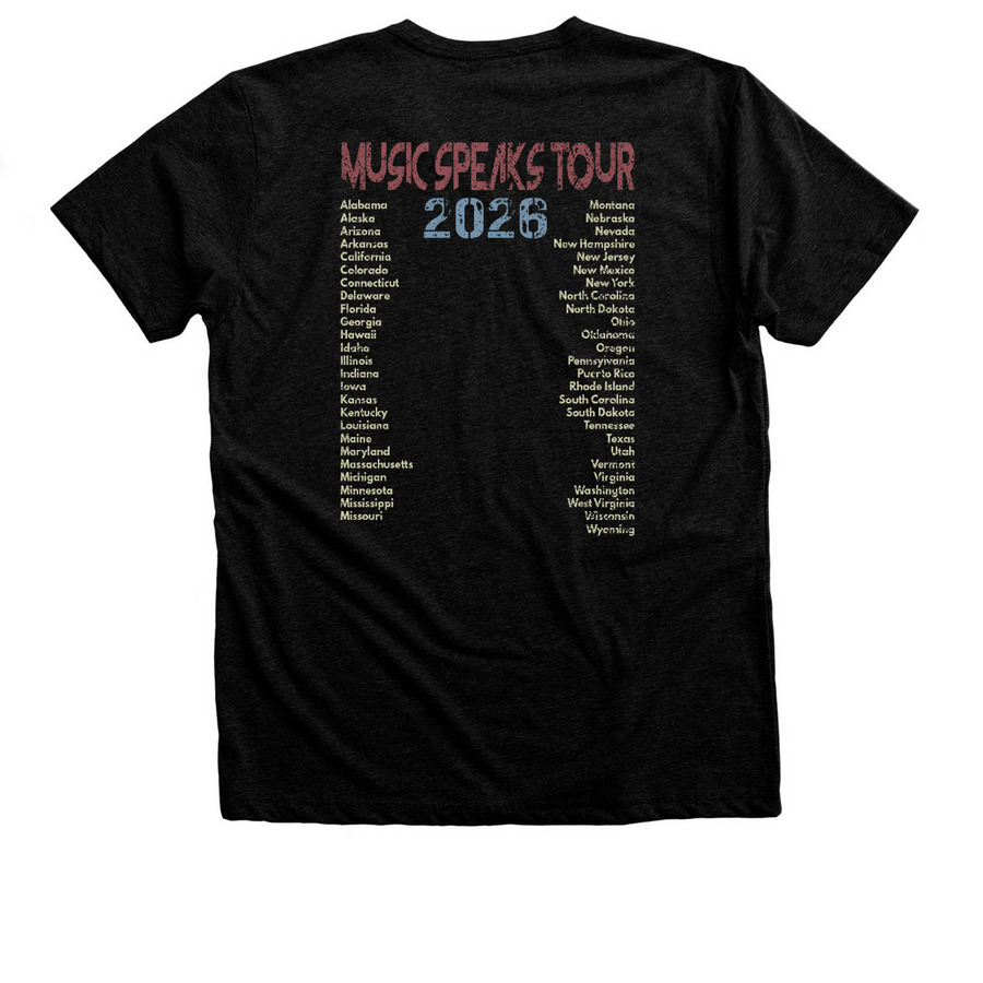 2026 G4V Tour Tee, a Black Heather Premium Unisex Tee (back-view)