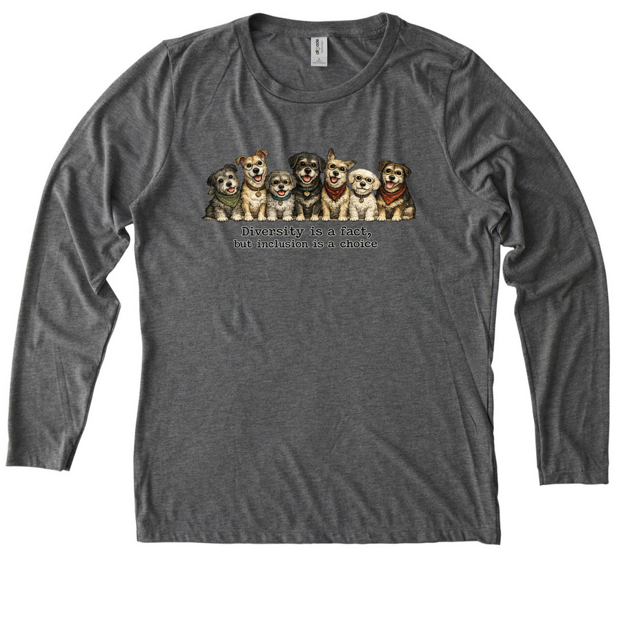 Diversity Dogs, a Aluminum Grey Allmade Eco Triblend Women?s Long Sleeve Tee