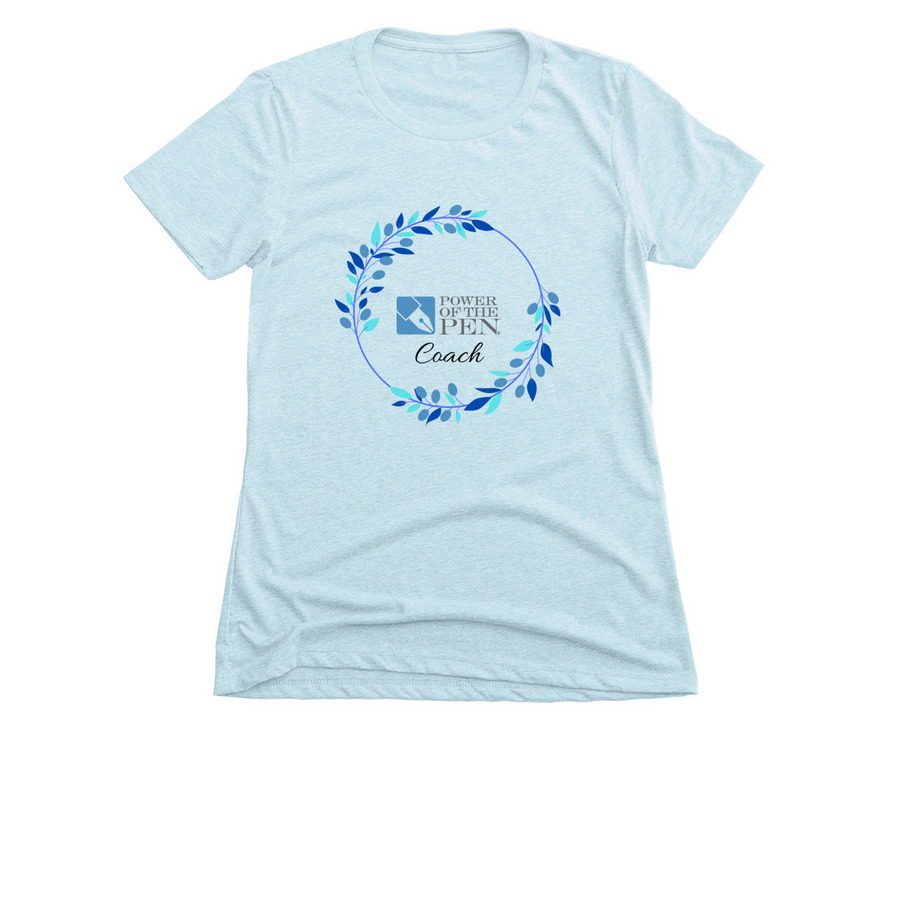 COACH Floral Design, a Ice Blue Women's Slim Fit Tee