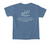 AAC Logo in White, a Blue Jean Comfort Colors Youth Tee (back-view)