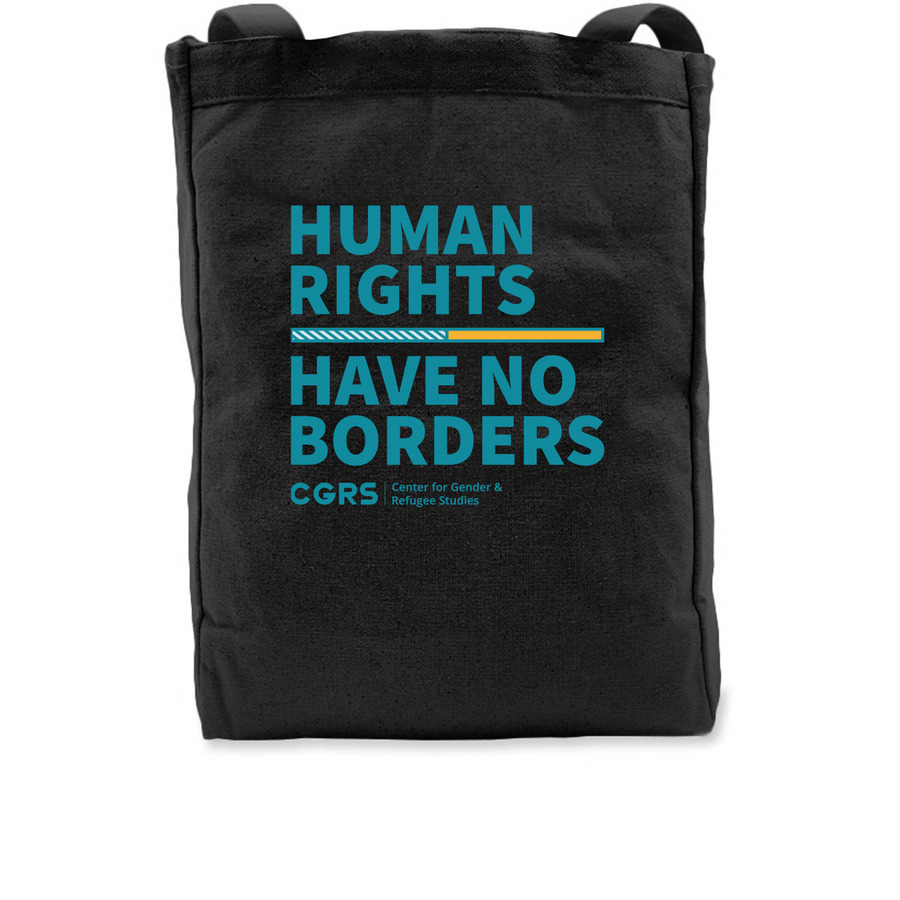 Human Rights Have No Borders - Tote Bags, a Black Recycled Cotton Tote Bag