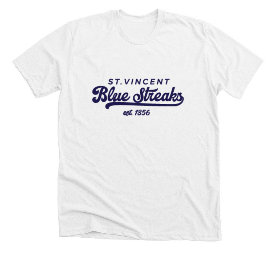 St. Vincent de Paul Blue Streaks - Vintage, a Solid White Blend Premium Unisex Tee
