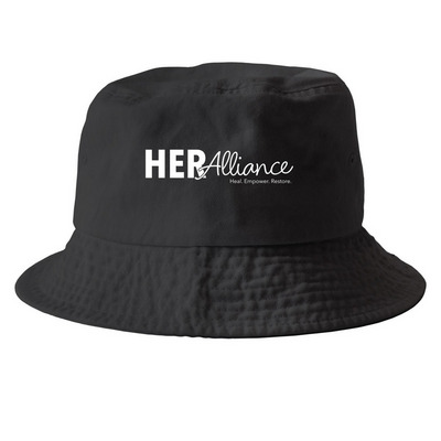 HER Alliance - Hats, a Black Printed Bucket Hat