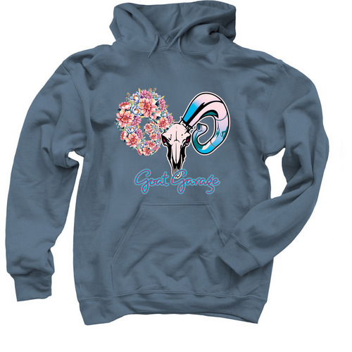 Lady GOATS, a Indigo Pullover Hoodie