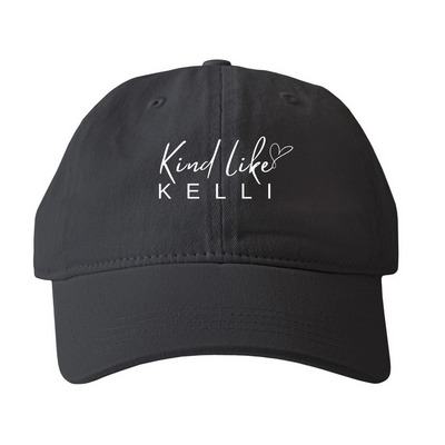 Kind Like Kelli Hat, a Black Printed Pigment Dye Baseball Cap