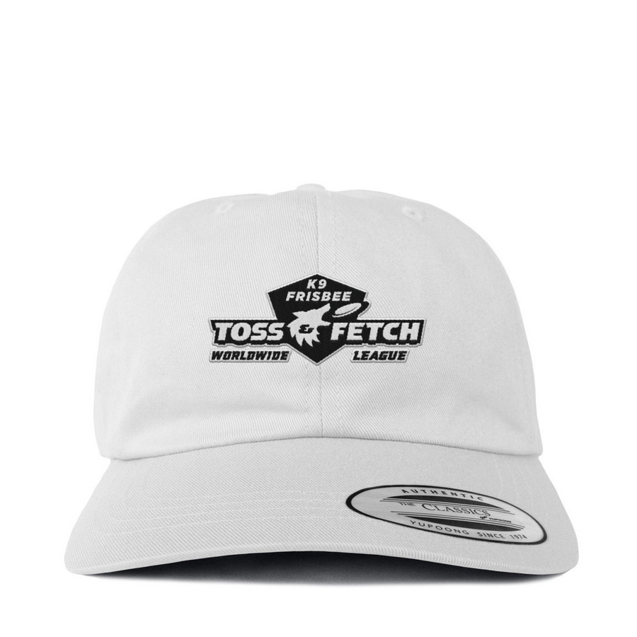 K9 Frisbee League Logo Baseball Cap, a White Classic Baseball Cap