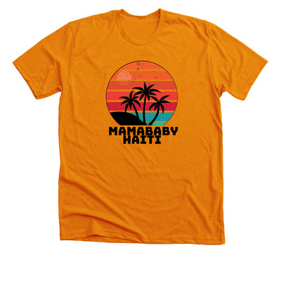 MamaBaby Haiti Sunshine T, a Heather Orange Premium Unisex Tee