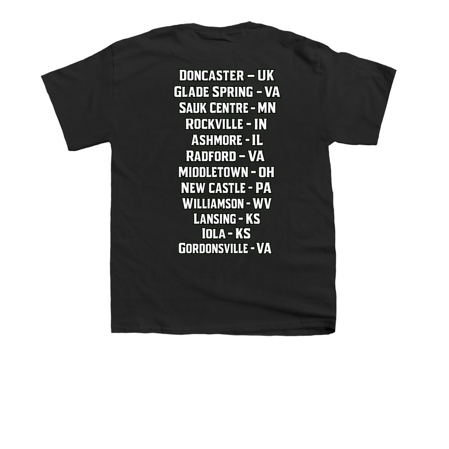 Spring Tour 2026, a Black Youth Unisex Tee (back-view)