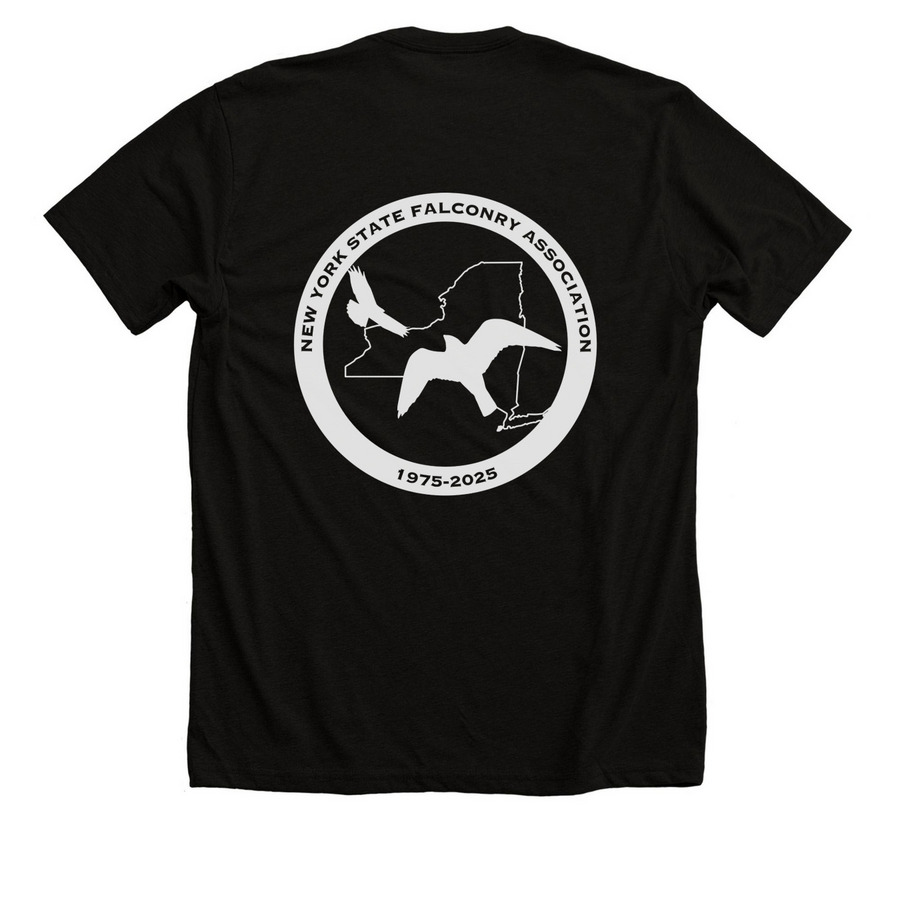 NYSFA 50th Small White Logo, a Solid Black Blend Premium Unisex Tee (back-view)