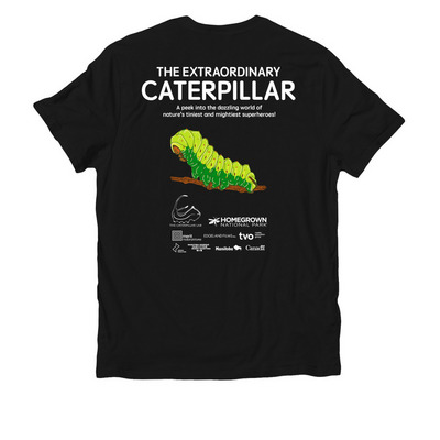 "The Extraordinary Caterpillar" Film Shirt, a Deep Black Allmade Organic Cotton Unisex Tee