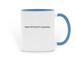 BE TRANSFORMED, a Light Blue Two-Tone Ceramic Mug