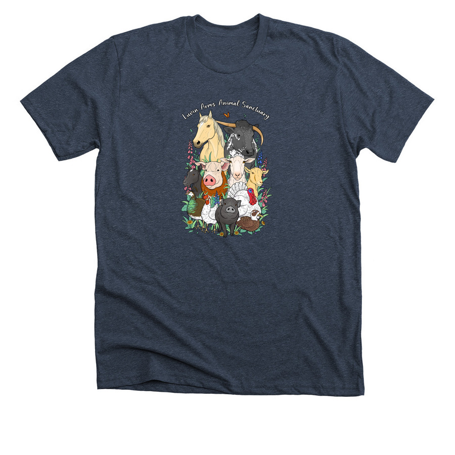 All Species Remix, a Heather Midnight Navy Premium Unisex Tee