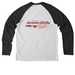Designs on the back - color, a Space Black/ Bright White Allmade Eco Triblend Colorblock Raglan Long Sleeve Tee (back-view)
