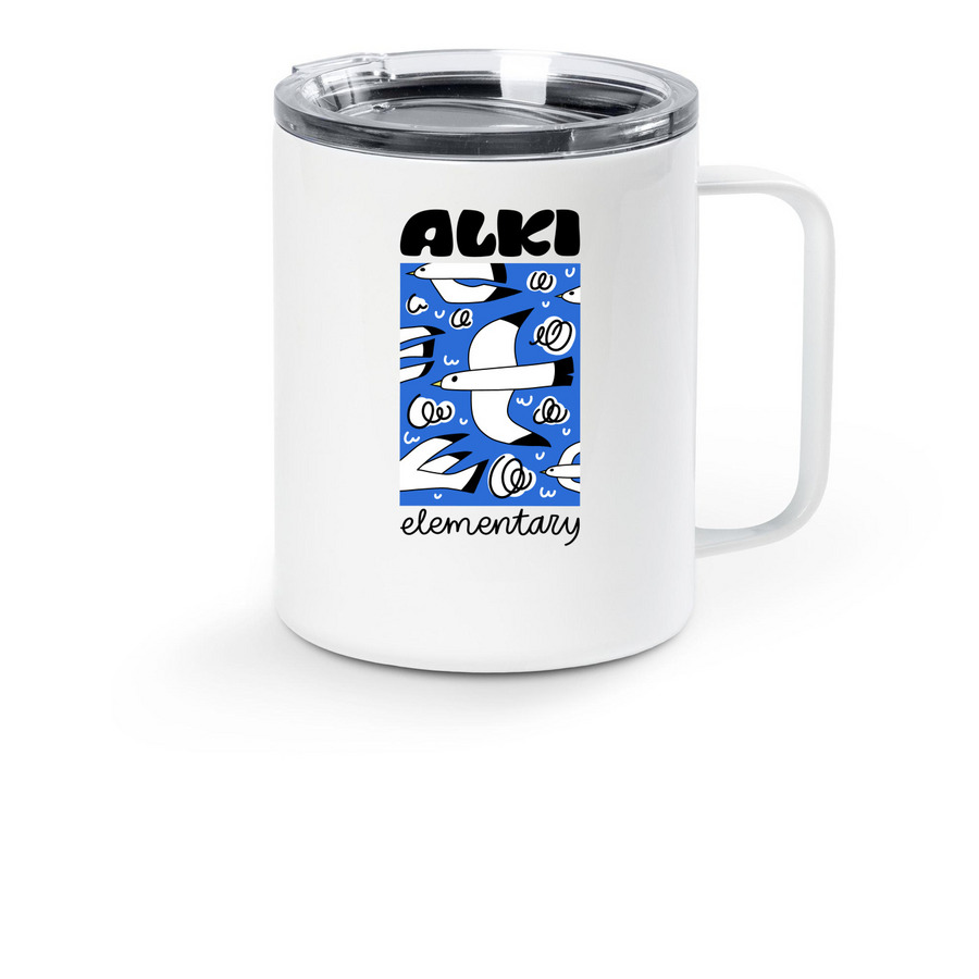 Fall 2026 Flock travel mug, a White Stainless Steel Travel Mug