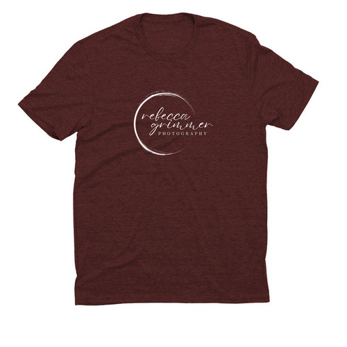Rebecca Grimmer Photography logo, a Vino Red Allmade Eco Triblend Unisex Tee