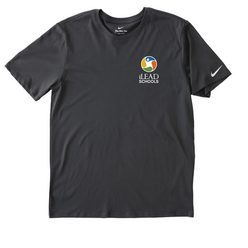 iLEAD Schools x Nike, a Anthracite Nike Dri-FIT Jersey Blend Performance Tee