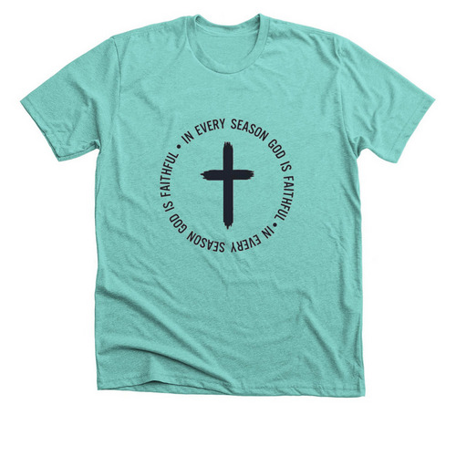 Faithful, a Heather Sea Green Premium Unisex Tee