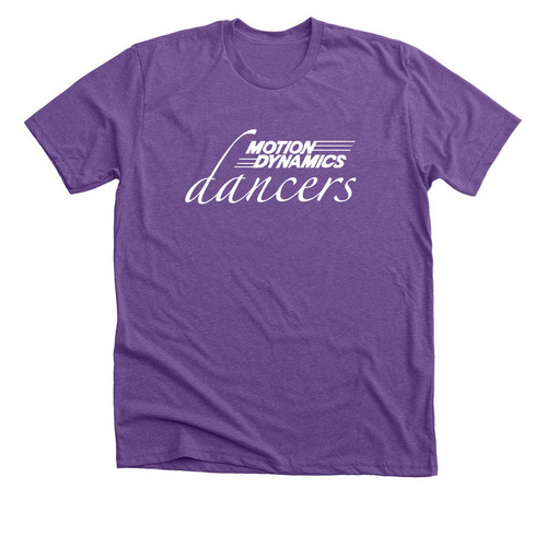 Motion Dynamics Dancers Merchandise, a Heather Team Purple Premium Unisex Tee