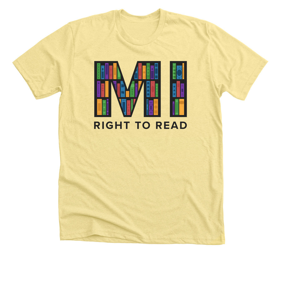 MI Right to Read, a Heather Yellow Gold Premium Unisex Tee