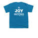 Haven Acres "Joy" Apparel, a Sapphire Youth Unisex Tee (back-view)
