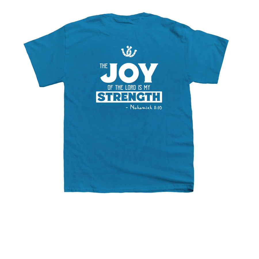 Haven Acres "Joy" Apparel, a Sapphire Youth Unisex Tee (back-view)