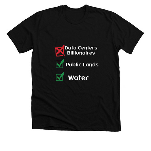 WATER & PUBLIC LANDS, a Solid Black Blend Premium Unisex Tee