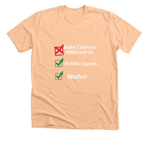 WATER & PUBLIC LANDS, a Heather Peach Premium Unisex Tee