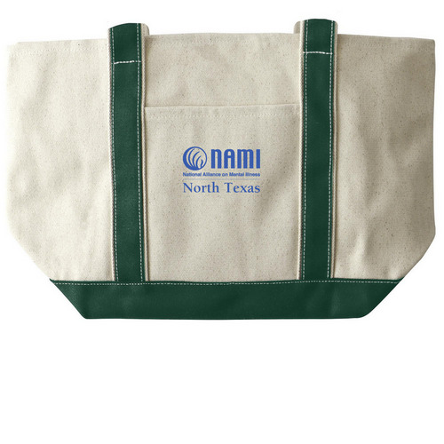 NAMI North Texas Canvas Tote, a Natural/Forest Large Two-Tone Canvas Tote Bag