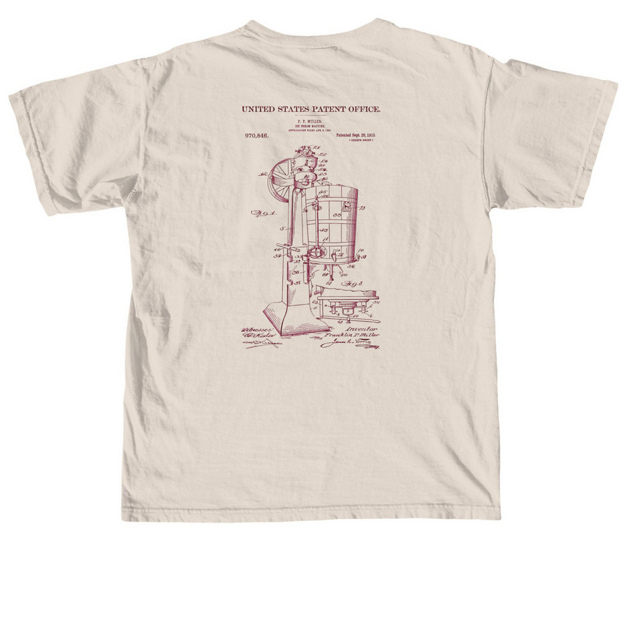 Wagon & Patent, a Ivory Comfort Colors Unisex Tee (back-view)