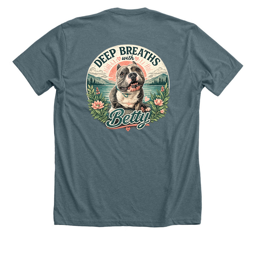 Betty?s Surgery Fundraiser&nbsp;, a Heather Slate Premium Unisex Tee (back-view)
