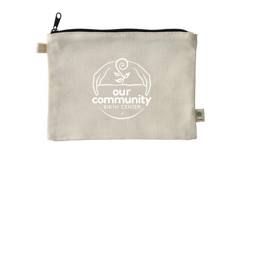 Birth Center Pouch, a Natural 9"x7" Hemp Blend Pouch