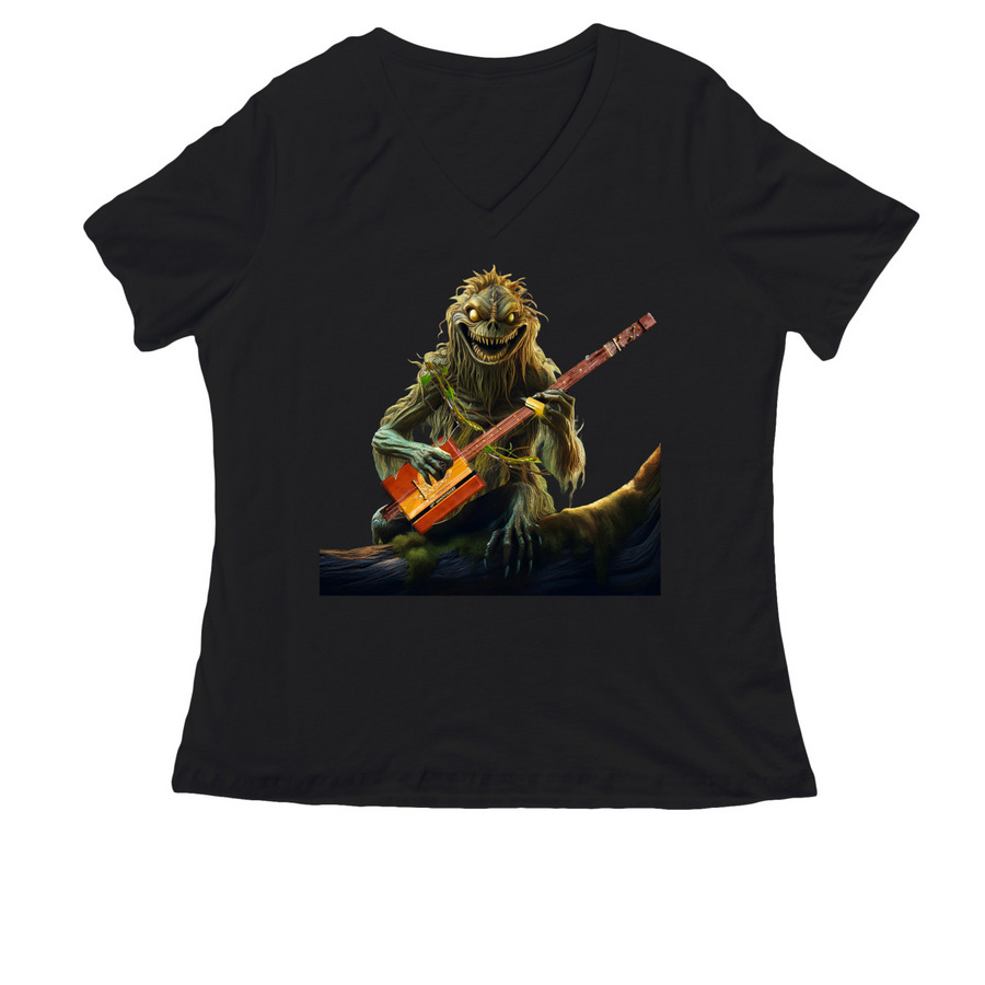 Swamp Gollum, a Black Women's Relaxed V-Neck Tee