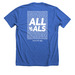 PHI vs ALS, a Heather True Royal Premium Unisex Tee (back-view)