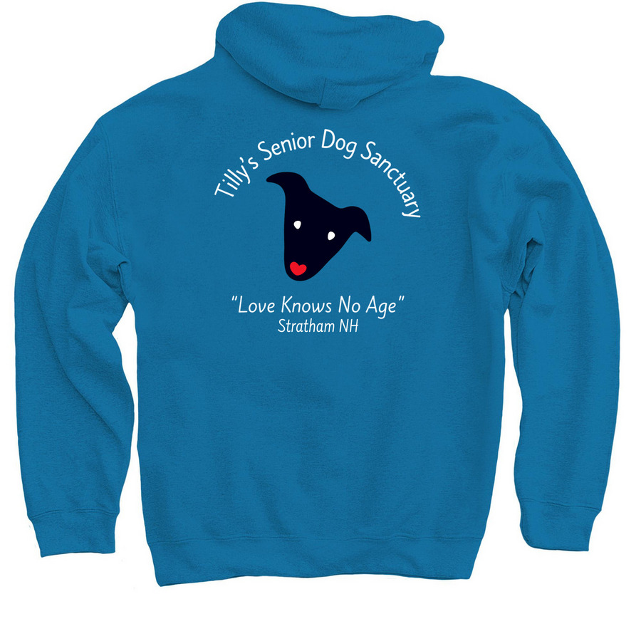 Tilly's Senior Dog Sanctuary, a Sapphire Pullover Hoodie (back-view)