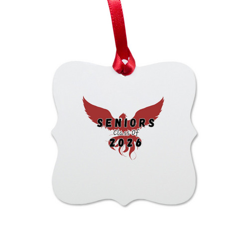 Class of 2026 Ornament, a White Aluminum Square Ornament